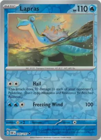 Obsidian Flames Lapras #45/197 reverse holo